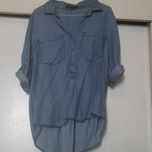 Denim button up tunic